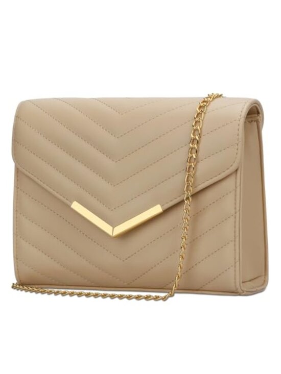 Handbags - Women Formal Vegan Leather Evening Envelope Clutch with Chain Strap